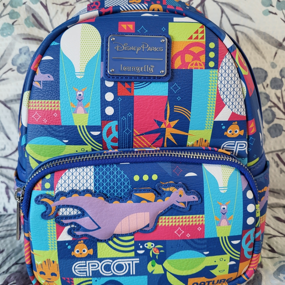NWT 2025 Disney Parks EPCOT Loungefly Spaceship Earth Figment Backpack Bag